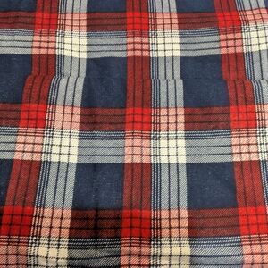 Plaid Sewing Fabric in Navy, Red, Cream for Quilting & Apparel 3.25 Yards